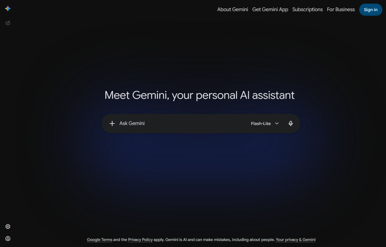 Gemini homepage